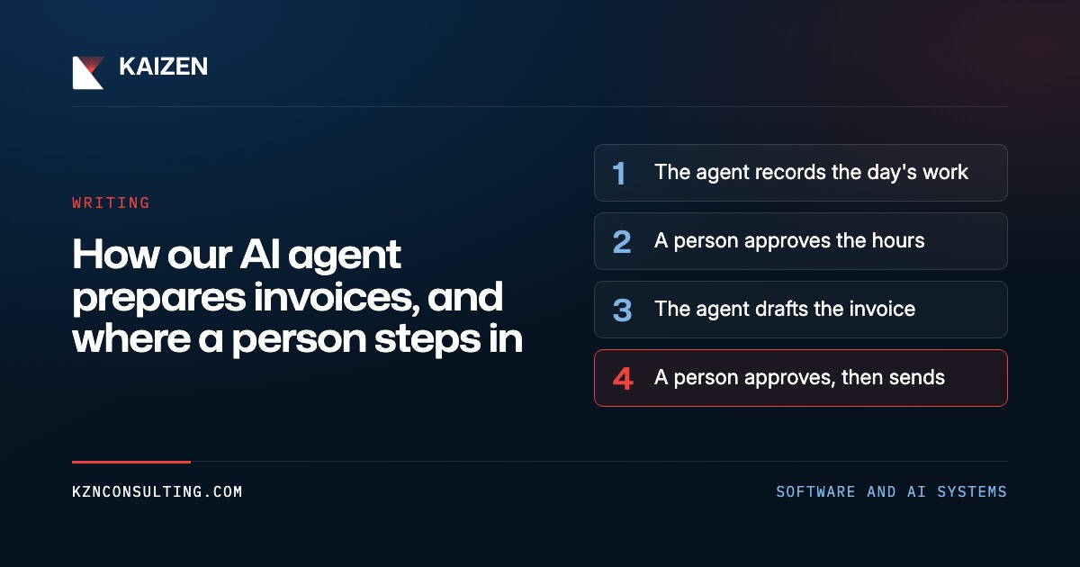 How our AI agent prepares invoices, and where a person steps in
